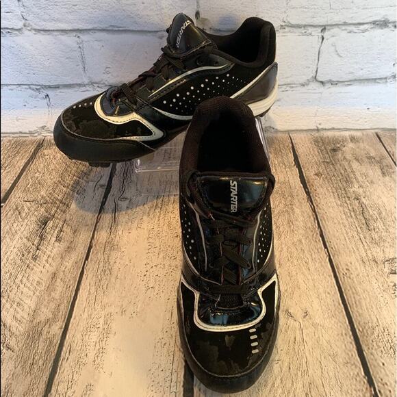 STARTER Boy’s Black Synthetic Lace Up Baseball Cleats / Size: 5 - Picture 1 of 11